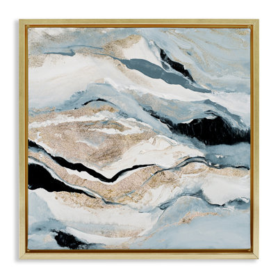 Art mural bleu sur toile flottante à motif de géode naturelle par Lanie Loreth