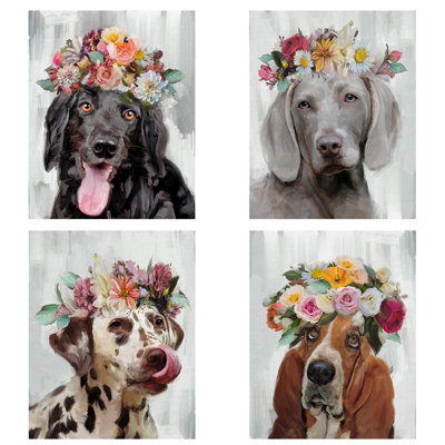 " Flower Power I " 4 Piece Art Print