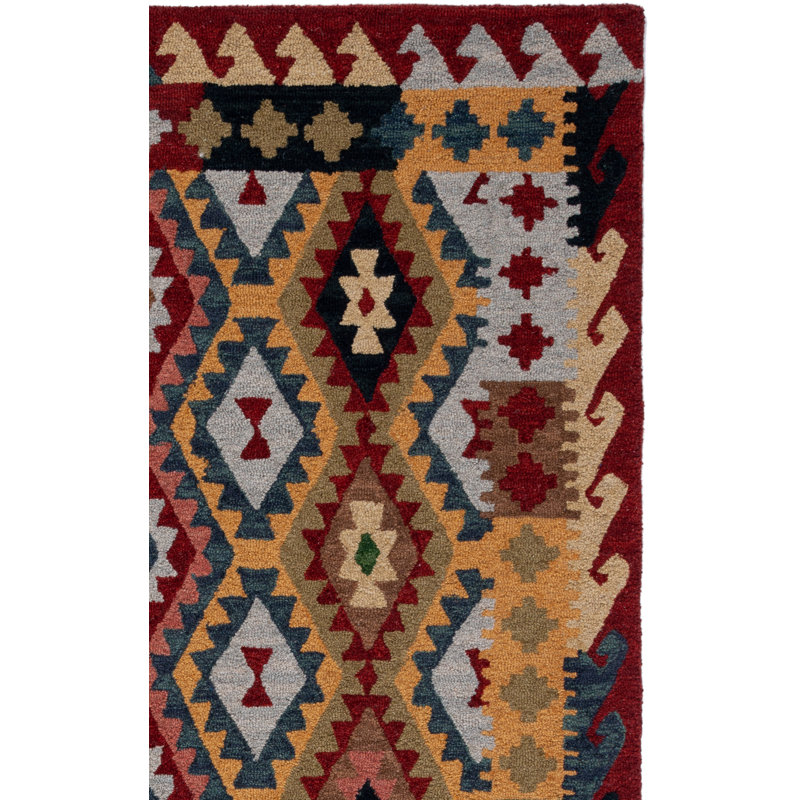 Ashle Hand Tufted 0.8 Wool 0.1 Cotton 0.1 Latex Southwestern Rug, Square 7'