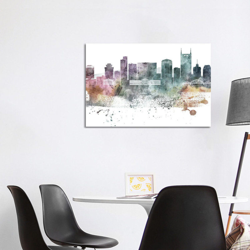 Nasville Pastel Skylines by WallDecorAddict - Wrapped Canvas Painting, 101.6 cm H x 66.04 cm W
