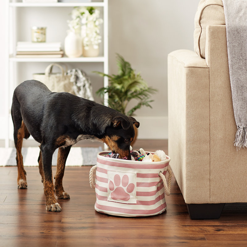 Bac en tissu pour animaux de compagnie, H 9 po x l 12 po x P 12 po, Rose