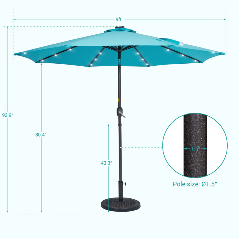 Parasol de marché Daarina, Bleu lac