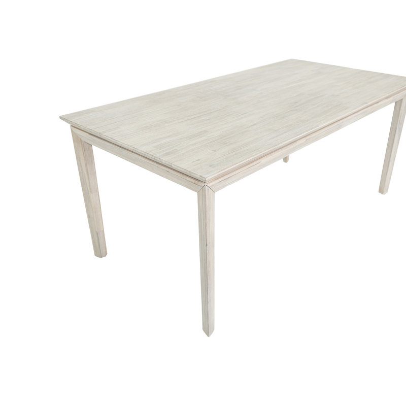 Takierra Acacia Solid Wood Top Dining Table, White Sand