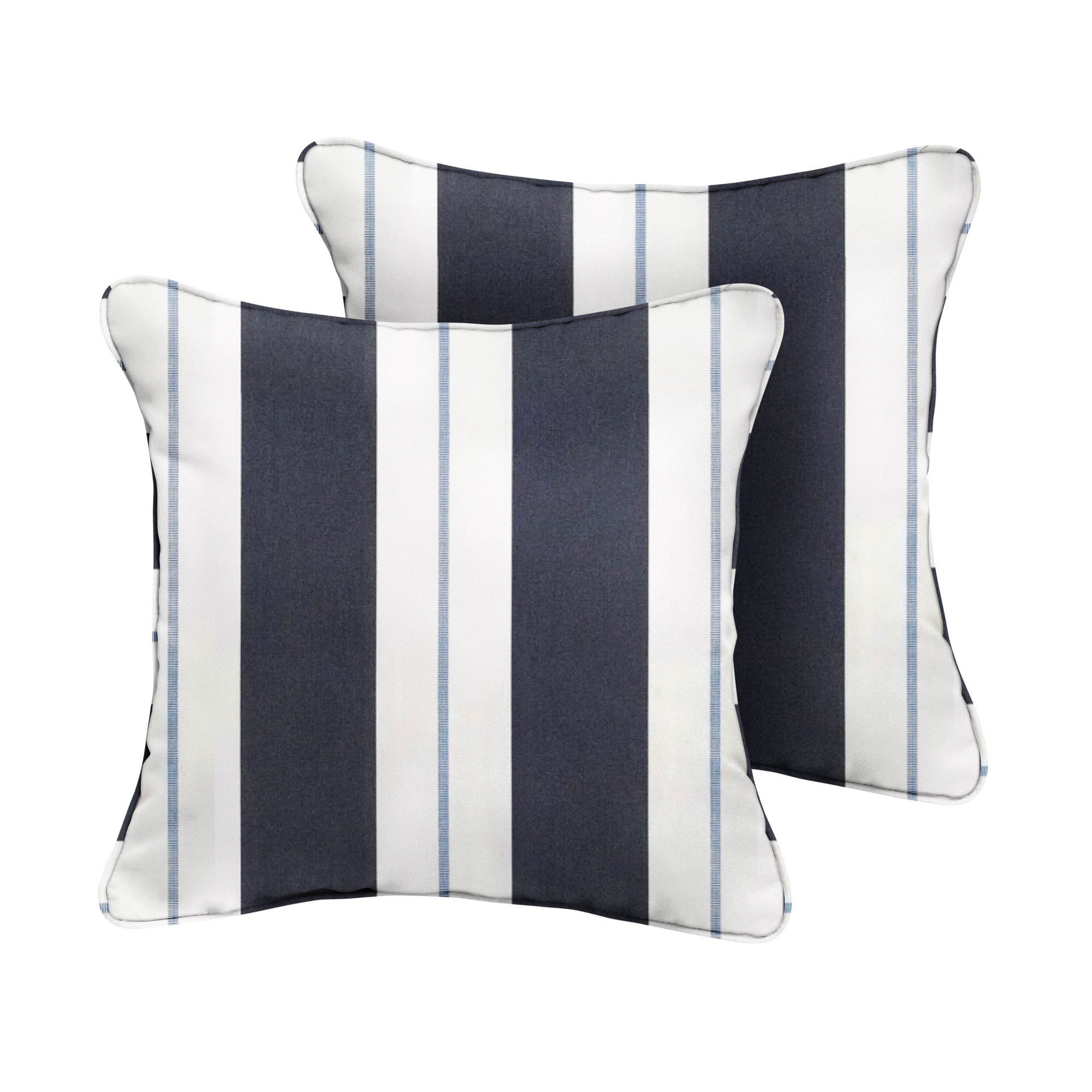 Giule Striped Sunbrella® Indoor/Outdoor Throw Pillow, Blue, 18" H x 18" W