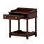 Table de chevet de chambre à coucher au thème rétro - noyer, avec tiroir et tablette ouverte, table de chevet-669429452