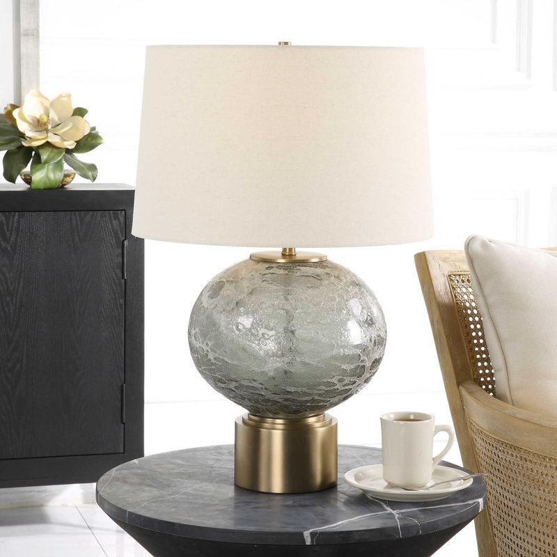 Iron+ Glass +linen Table Lamp