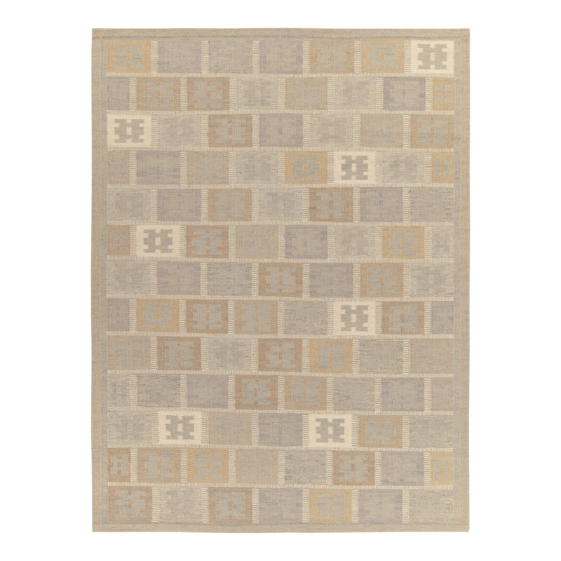 Scandinavian Wool Geometric Area Rug, Rectangle 10' x 14'