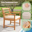 Ensemble de chaises bistro d'extérieur en bois d'acacia avec table basse et porche 3 pièces -1298105131
