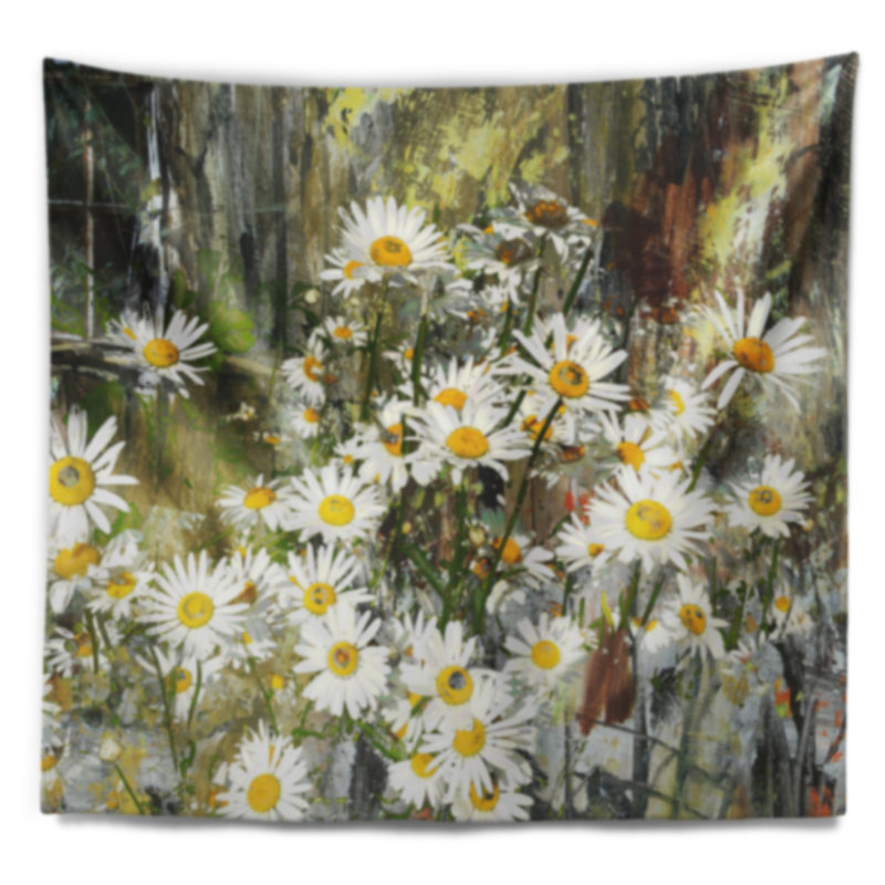 Tapisserie florale «Daisies», H 68 po x l 80 po