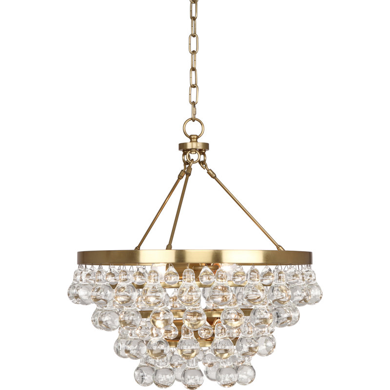 Lustre spectaculaire à 4 lumières Bling Bling, Laiton antique