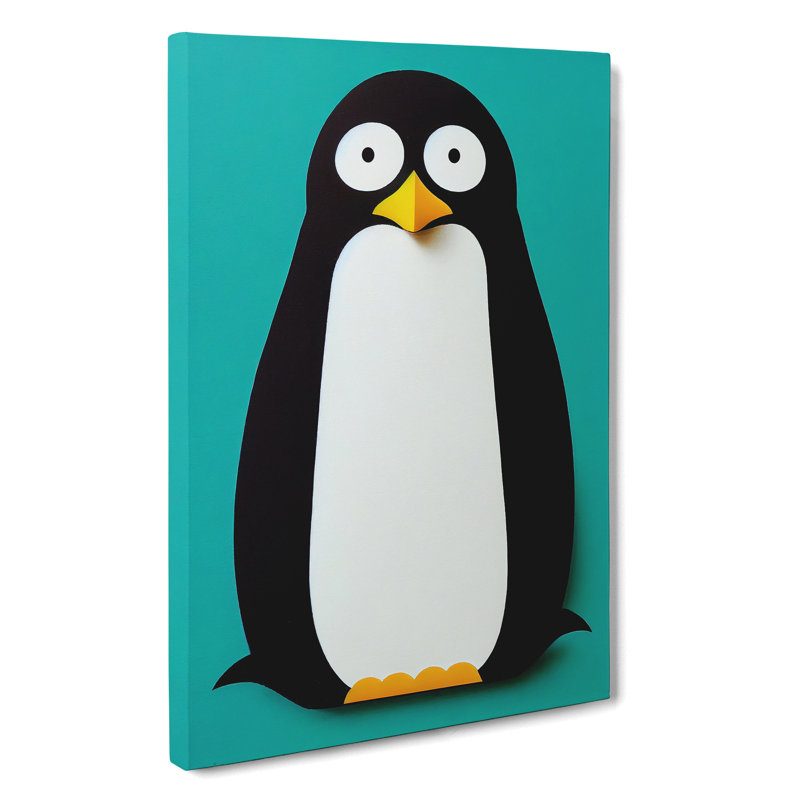 XV1022-4869X Unique Penguin Art No.1 Abstract - Print, Wrapped Canvas, 60cm H x 40cm W, No Matte