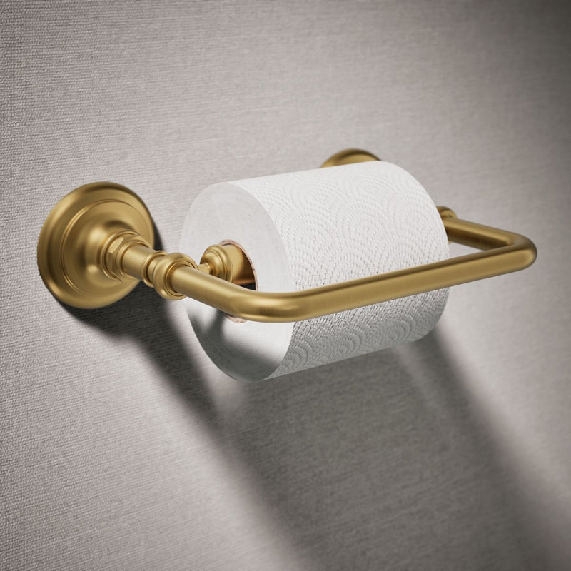 Artifacts® Pivoting Toilet Tissue Holder, Vibrant Brushed Moderne Brass