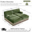 Causeuse avec 2 repose-pieds (vert)