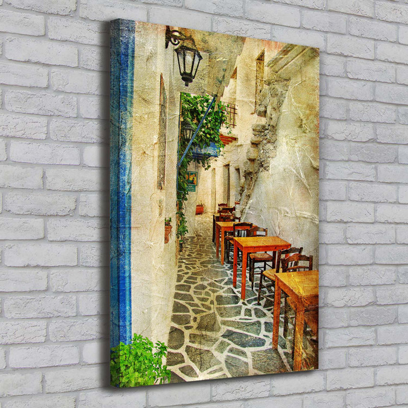 Greek Taverns - Wrapped Canvas Print