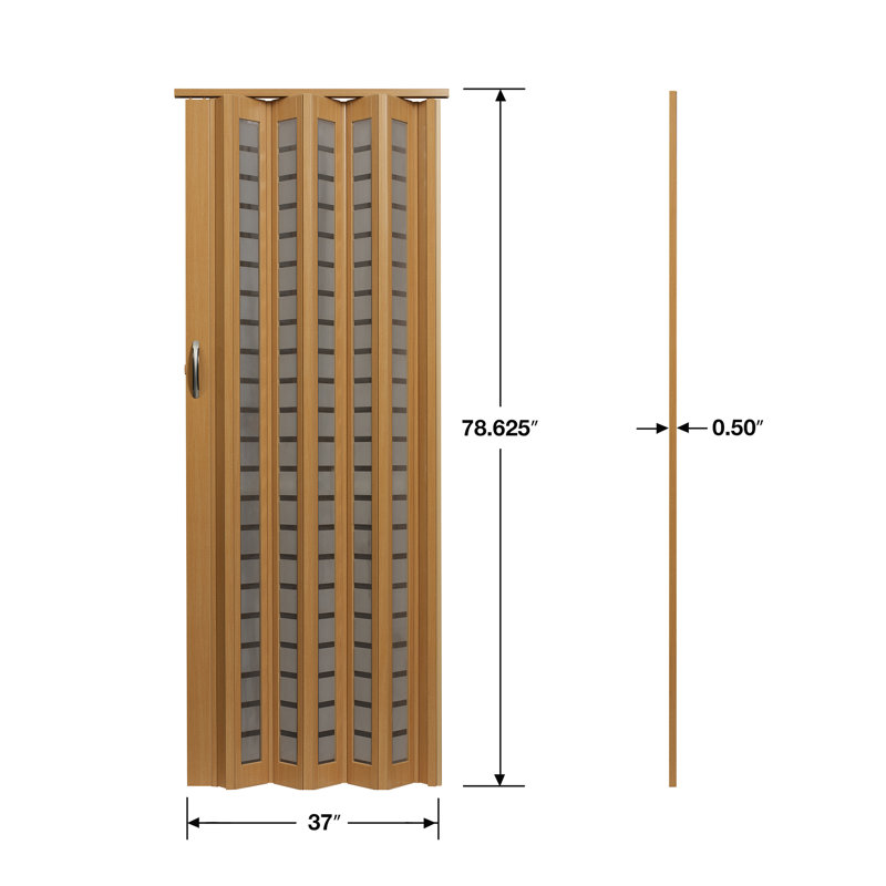 Metro Accordion Door, Beech/Frosted Square Glass