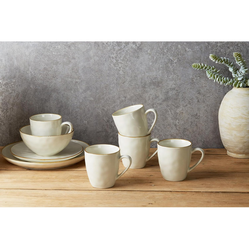 Leny 11.5 oz. Stoneware Coffee Mug, Vanilla White