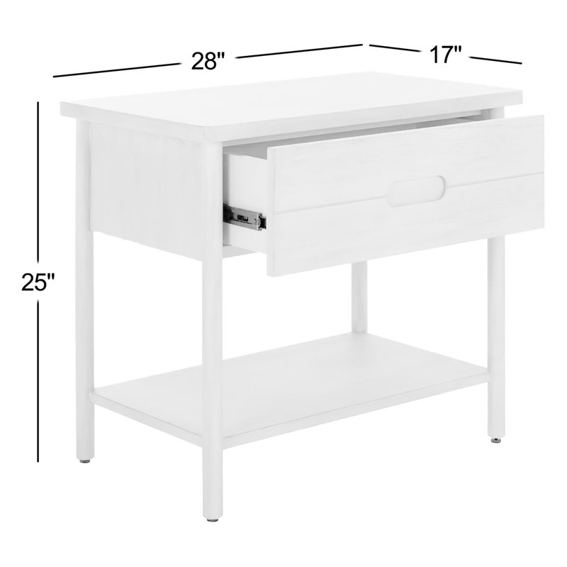Fayletta 1 Drawer Wood Nightstand, Black
