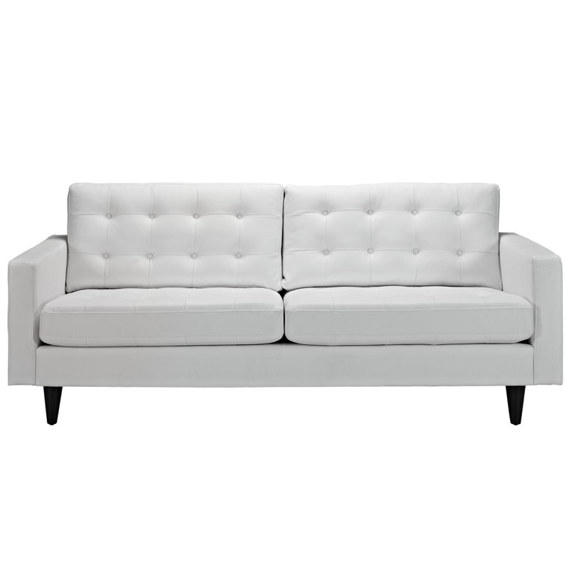 Canapé en cuir retravaillé touffeté Carson Carrington Eggedal de Modway, Blanc