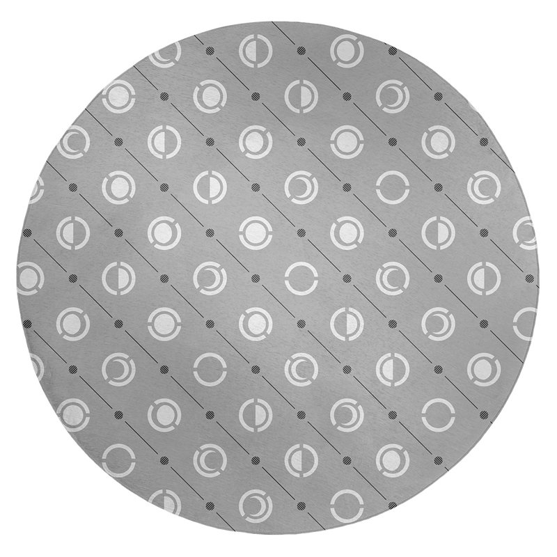 Chenille Geometric Indoor Rug, Round 5'