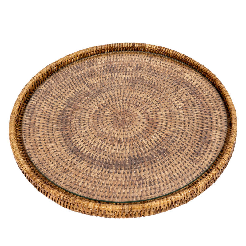 Plateau en osier Lillian, Brun miel, L 16 po x P 16 po x H 1 po