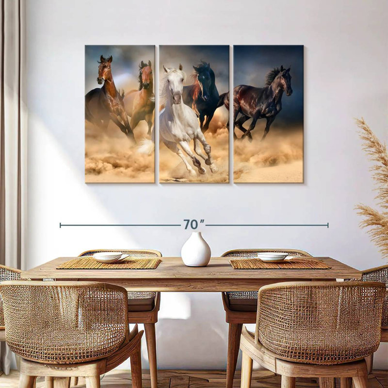 Brampt Sprinting Arab Horses, 36" H x 57" W
