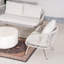 Ensemble de conversation d'extérieur 4 pièces avec tissage en rotin torsadé, coussins lavables, plateau de table en bois plastique et table basse à imprimé marbre - facile à assembler et résistant aux intempéries