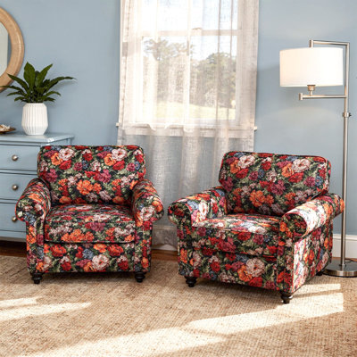 Upholstered Cotton Blend Armchair