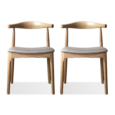 Burlywood Solid back side Chair(Set of 2)