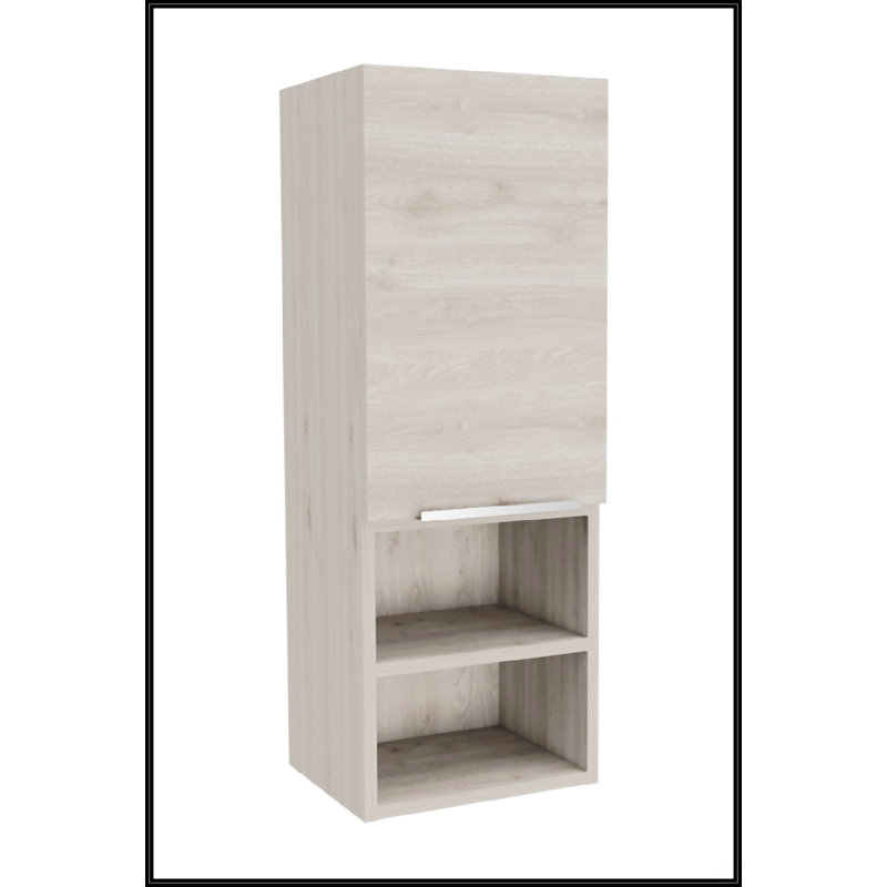 Armoire de salle de bain à 2 tablettes gris clair