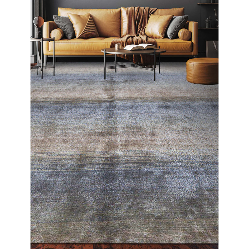 Hand-Knotted High-Quality Blue Area Rug