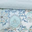 Édredon grand Isla bleu - coton réversible 8 pièces, aquarelle, motif floral en coton, détails de broderie,