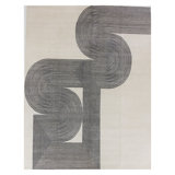 Abstract Area Rug in Black/Ivory