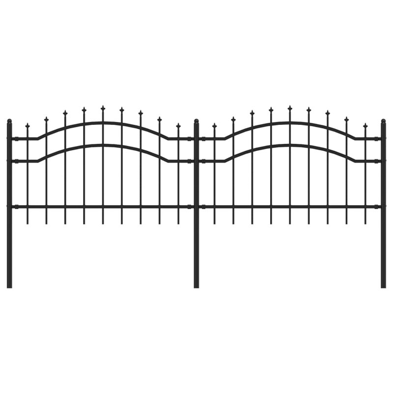 Meyerwood Black Metal Fence Panels Included, 45.28cm H x 94.09cm W