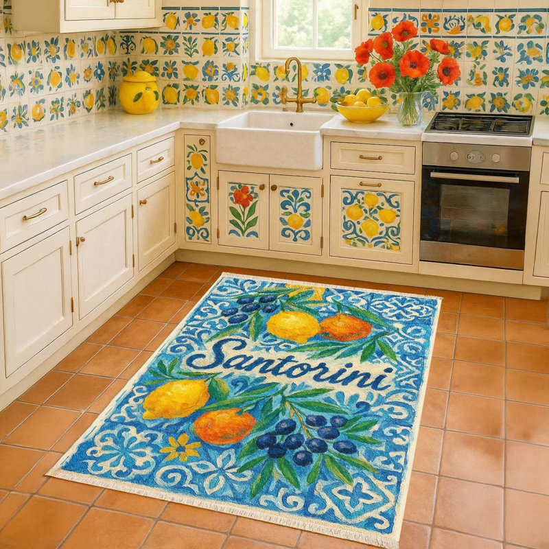 Tapis bleu Aegean Santorini