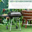 Barbecue au charbon portatif extérieur avec roulettes - fentes réglables pour barbecue de 21 po et tablette inférieure pour le pique-nique, camping, expérience délicieuse, barbecue