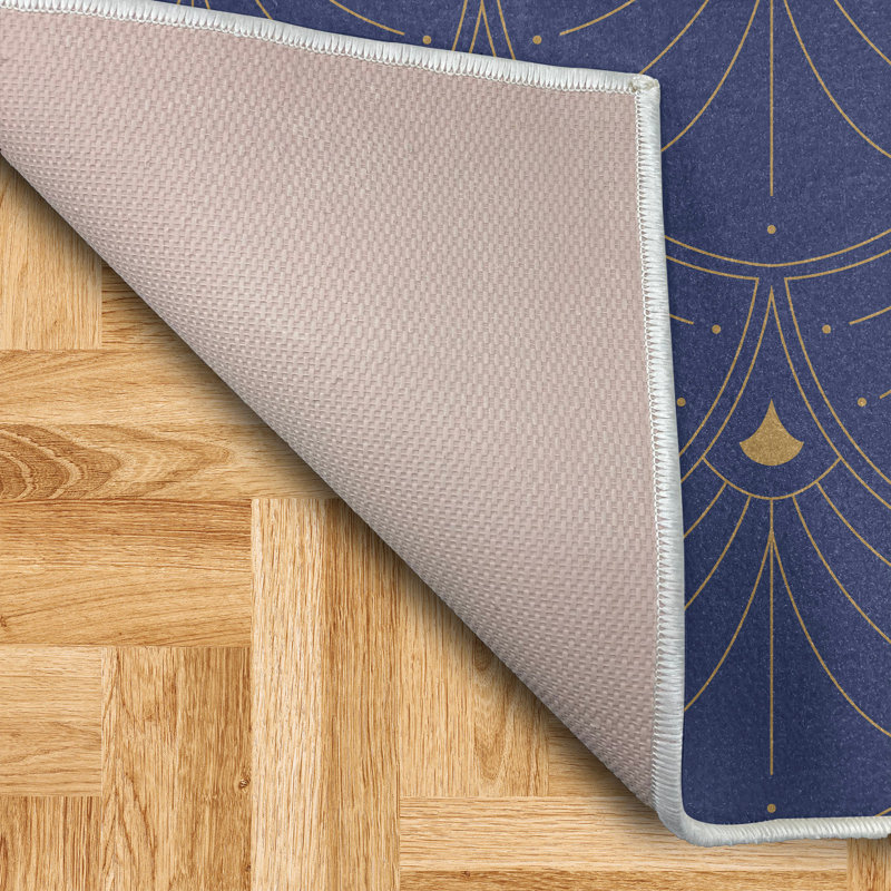 Tapis décoratif long en fibres de polyester à haute densité Andreonna Art Deco, Tapis de couloir 2 pi 6 po x 5 pi