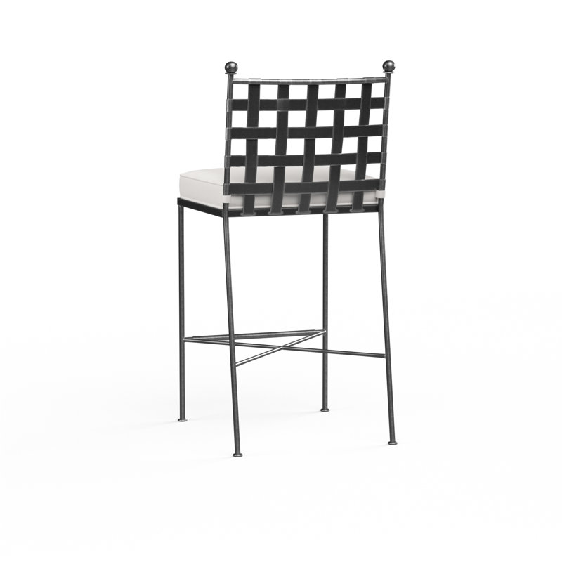 Provence Outdoor Bar Stool, Canvas Flax Sunbrella® Canvas