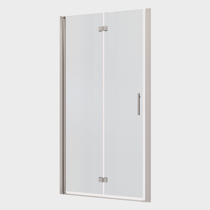 Porte de douche pivotante universelle à ajustement de 1 3/8 po, avec finition en verre trempé de 1/4 po 3472, Chrome chrome