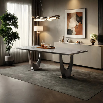 High-end light luxury rock slab dining table