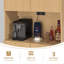 Armoire de cuisine cannelée avec prise de courant, tablette à micro-ondes et tiroirs, armoire de rangement pour bar à café pour l'organisation de la cuisine