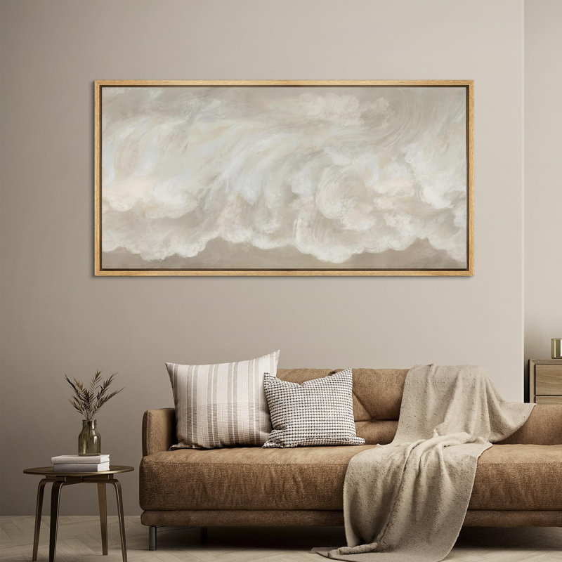 «Clouds Soft Cloud Abstract Serene Neutral Tones Antique Retro Decor Extra Large Art Print», reproduction d'art, Naturel