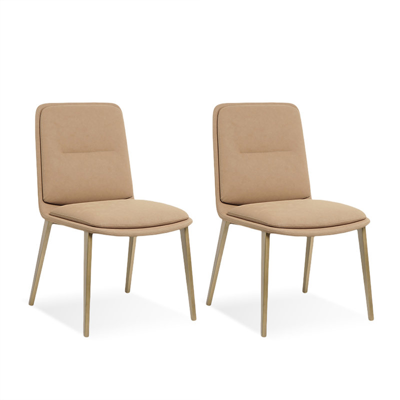 Brown Solid back side Chair(Set of 2)