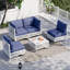 Ensemble de conversation modulaire en osier pour terrasse pour 4 personnes avec coussins-2054563173-2054563096