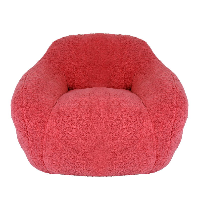 Giant Bean Bag Chair With Memory Foam For Lounge, Rose Red Fabric