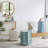 Stool with Capiz Design, Blue Multi