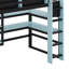 Lit mezzanine Gaming avec bureau et bandes lumineuses RVB, lit mezzanine en bois massif avec support de rangement latéral, multi-tablettes-1314719995-1314719993