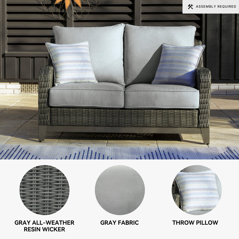 Erdita 55.5'' Wide Straight Loveseat with Cushions