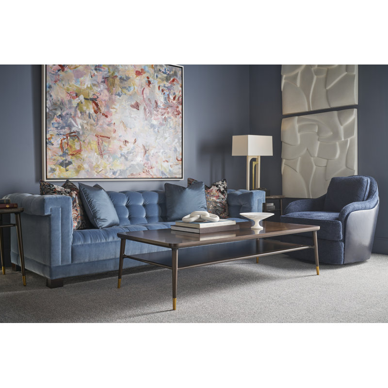 Stratton Street Round Marble Top Coffee Table, Fumed, 17" H x 64" W x 30" D