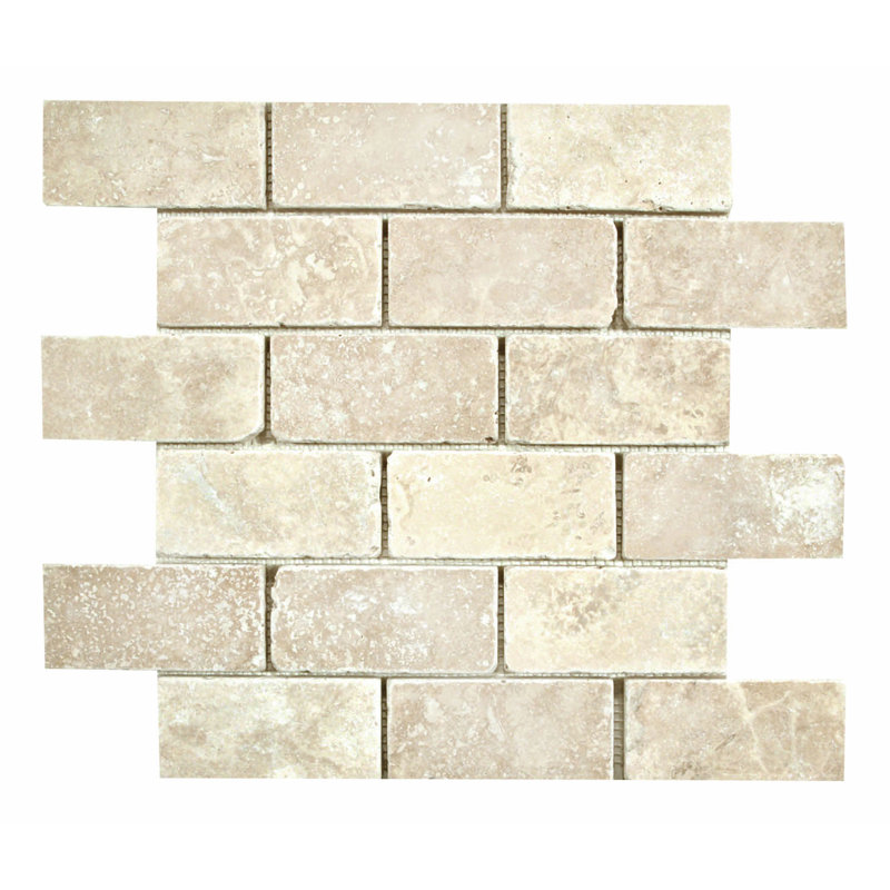 2x4 BRICK PATTERN MOSAIC, Ivory