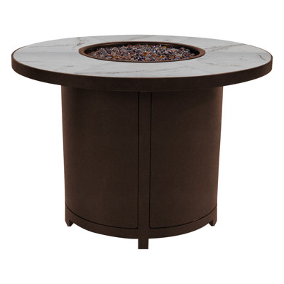 Capri Round Iron Propane and Natural Gas Fire Pit Table